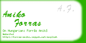 aniko forras business card